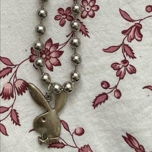 playboy bunny silver necklace